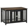 PawHut Furniture Style Dog Crate with Openable Top, Big Dog Crate End Table, Puppy Crate for Small Dogs Indoor, Spacious Interior, Pet Kennel, Brown,