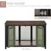 PawHut Furniture Style Dog Crate with Openable Top, Big Dog Crate End Table, Puppy Crate for Small Dogs Indoor, Spacious Interior, Pet Kennel, Brown,