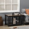 PawHut Furniture Style Dog Crate with Openable Top, Big Dog Crate End Table, Puppy Crate for Small Dogs Indoor, Spacious Interior, Pet Kennel, Brown,