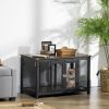 PawHut Furniture Style Dog Crate with Openable Top, Big Dog Crate End Table, Puppy Crate for Small Dogs Indoor, Spacious Interior, Pet Kennel, Brown,