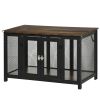 PawHut Furniture Style Dog Crate with Openable Top, Big Dog Crate End Table, Puppy Crate for Small Dogs Indoor, Spacious Interior, Pet Kennel, Brown,