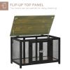 PawHut Furniture Style Dog Crate with Openable Top, Big Dog Crate End Table, Puppy Crate for Small Dogs Indoor, Spacious Interior, Pet Kennel, Brown,